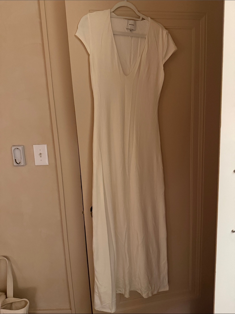 Reformation cream v neck dresss